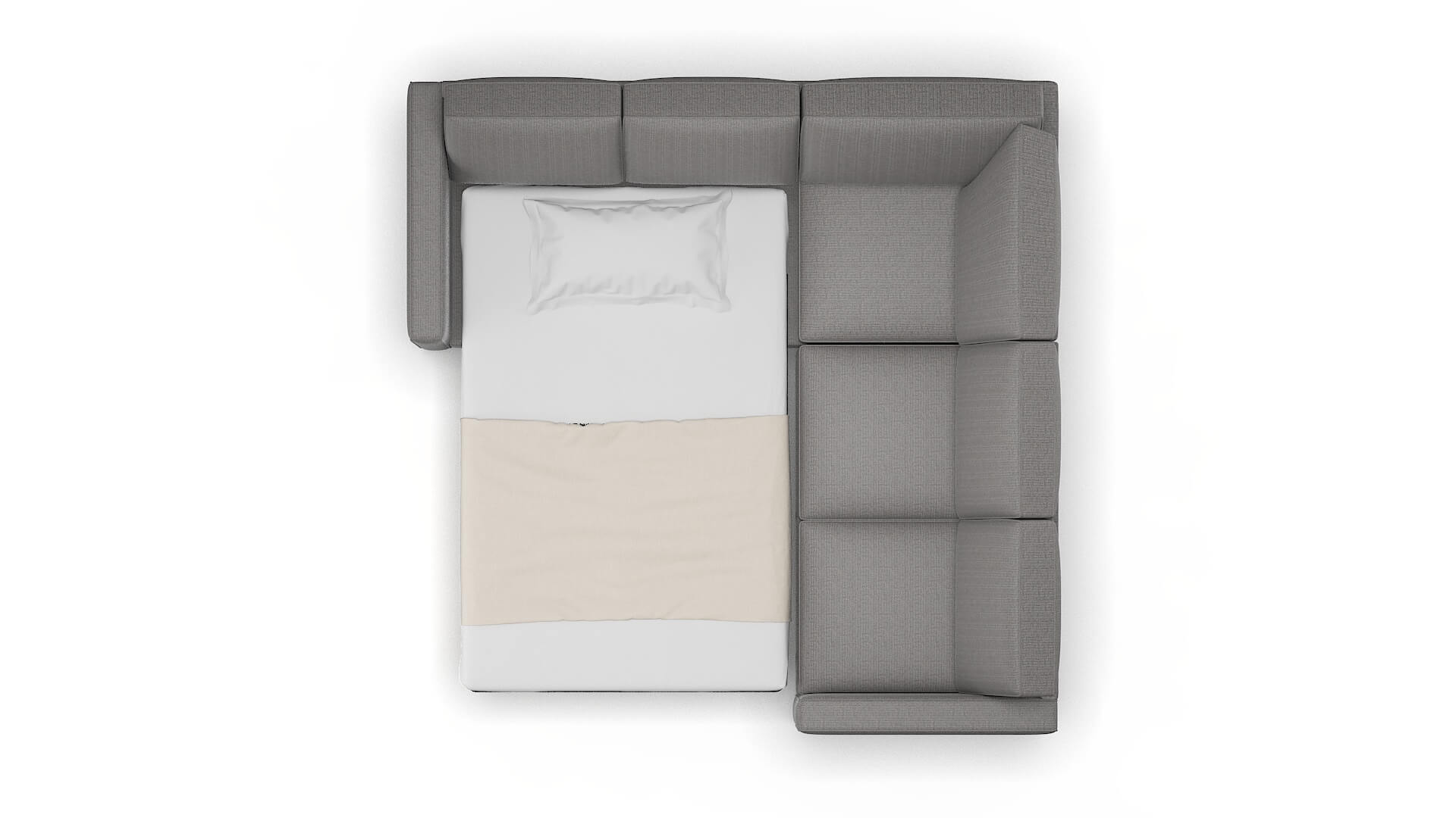 Calgary Terrain Oatmeal Sectional Sleeper Espresso legs 3