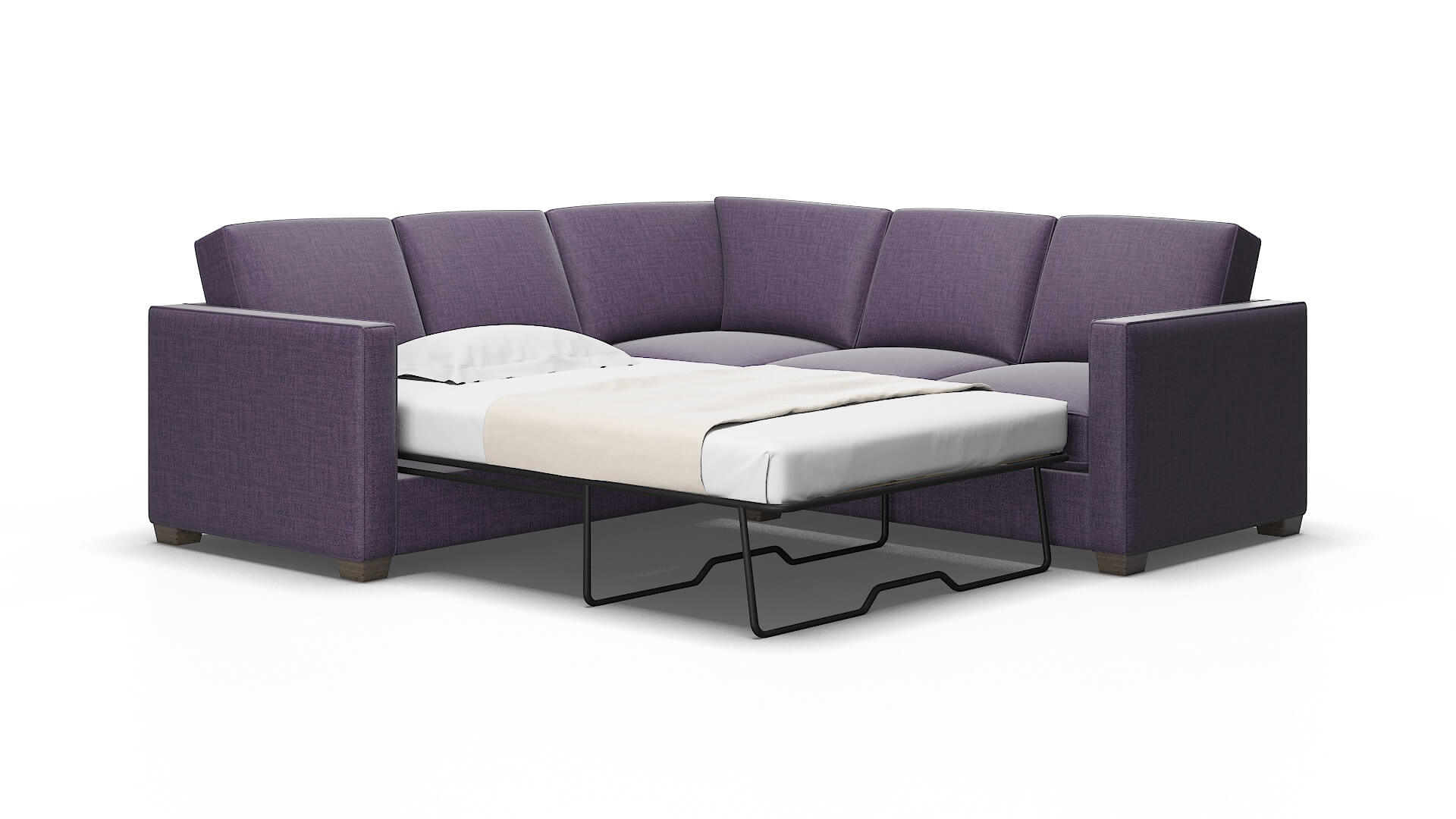 Calgary Tess blackberry Sectional sleeper Espresso Legs  2