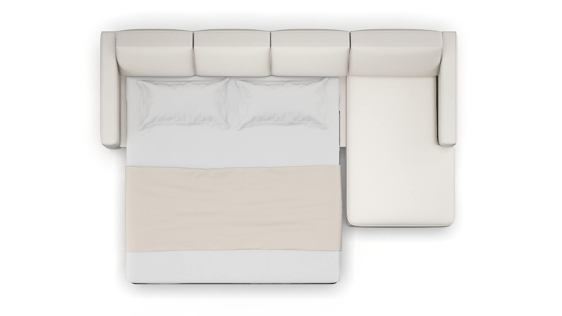 Calgary Venice Eggshell Panel Sleeper Espresso legs 3