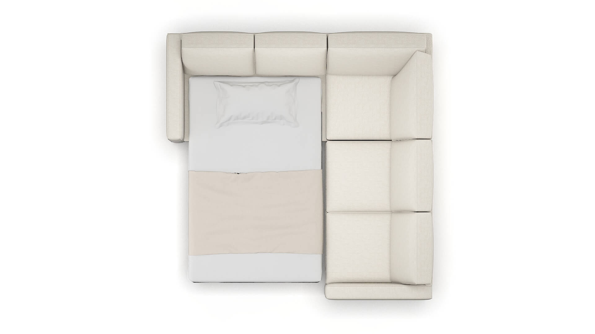 Calgary Venus Cream Sectional Sleeper Espresso legs 3