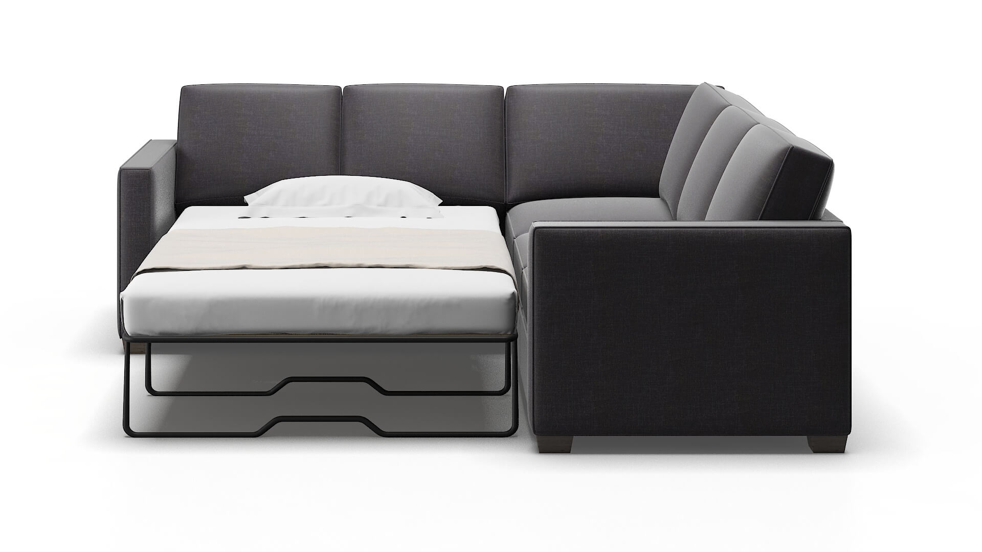 Calgary Venus Onyx Sectional Sleeper Espresso legs 1