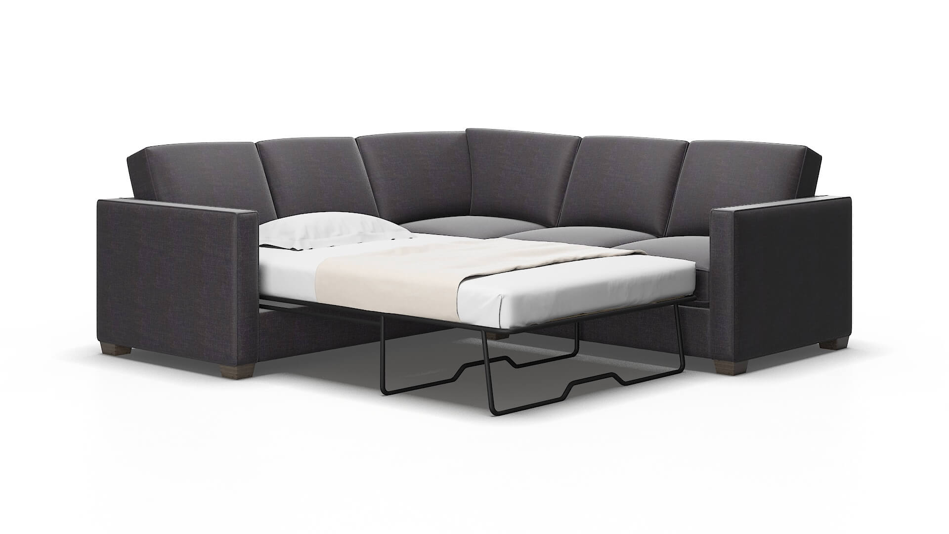 Calgary Venus Onyx Sectional Sleeper Espresso legs 2