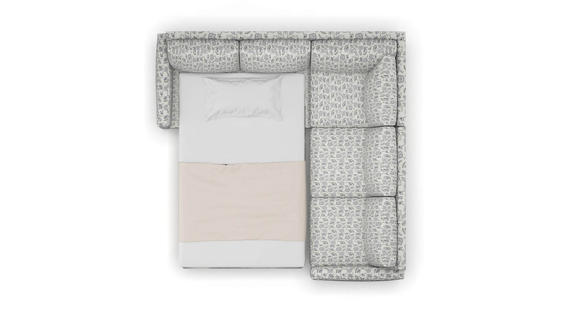 Cannes Avignon Sky Sectional Sleeper Espresso legs 3