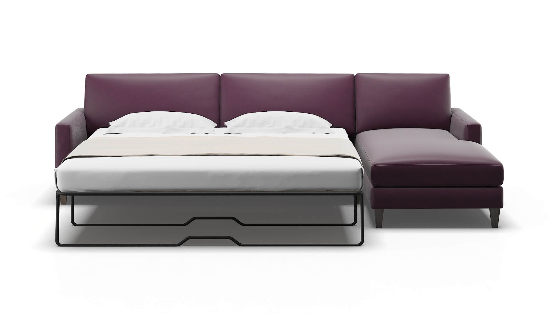 Cannes Bella Aubergine Panel Sleeper Espresso legs 1