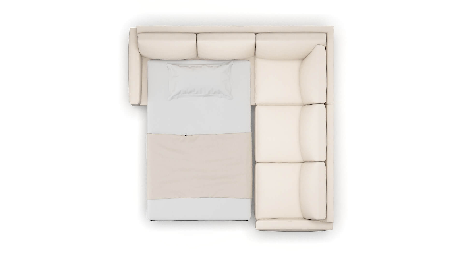 Cannes Bella Buckwheat Sectional Sleeper Espresso legs 3