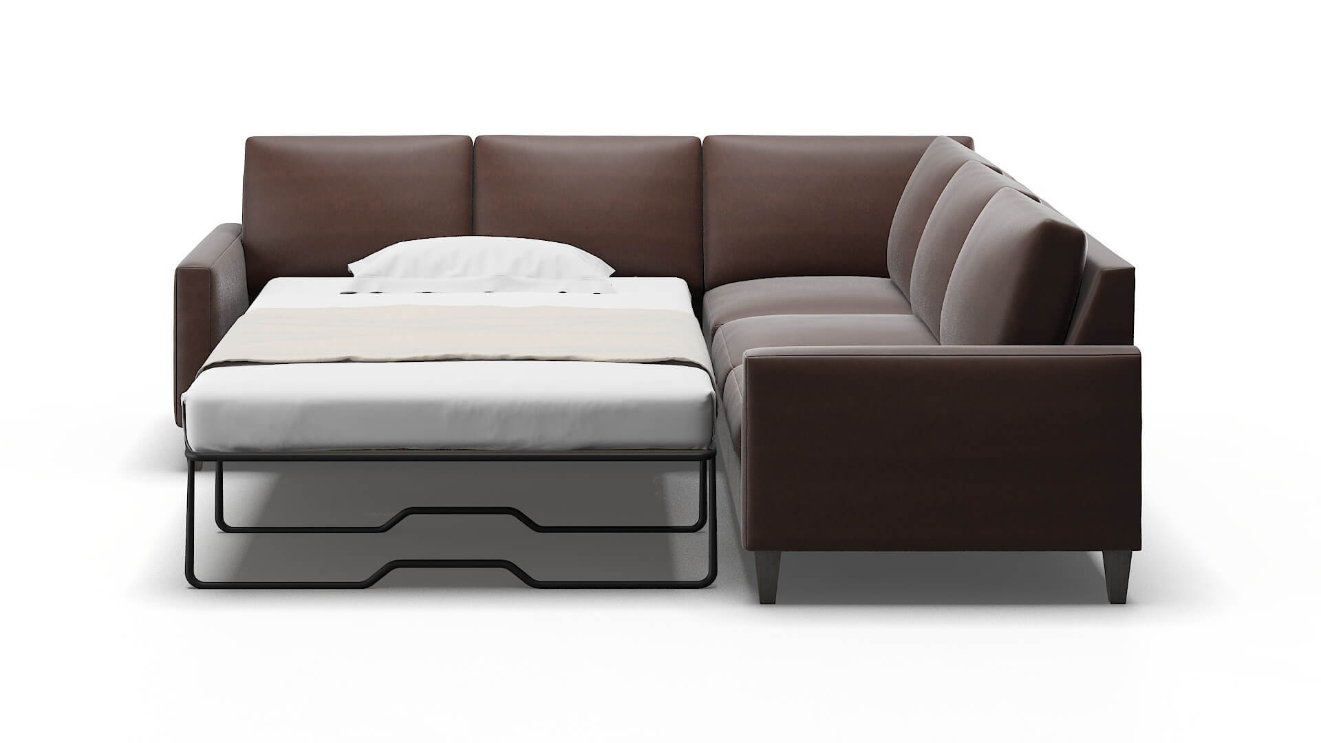 Cannes Bella Espresso Sectional Sleeper Espresso legs 1