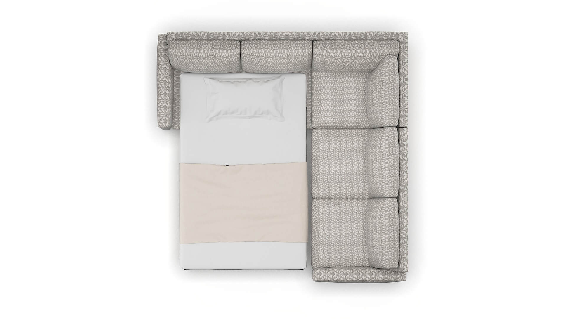 Cannes Bergamo Dove Sectional Sleeper Espresso legs 3