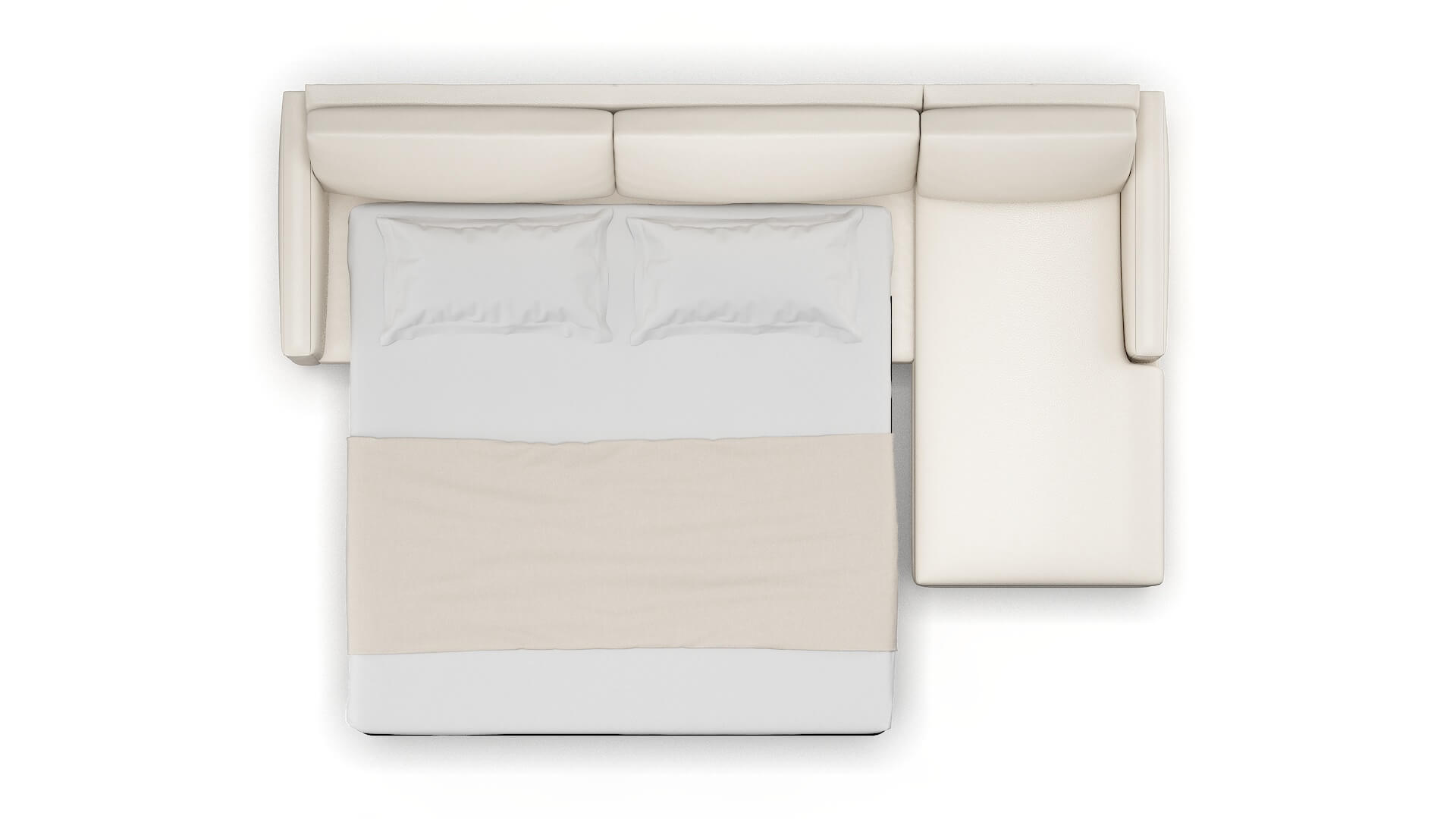 Cannes Blanche Milky Panel Sleeper Espresso legs 3