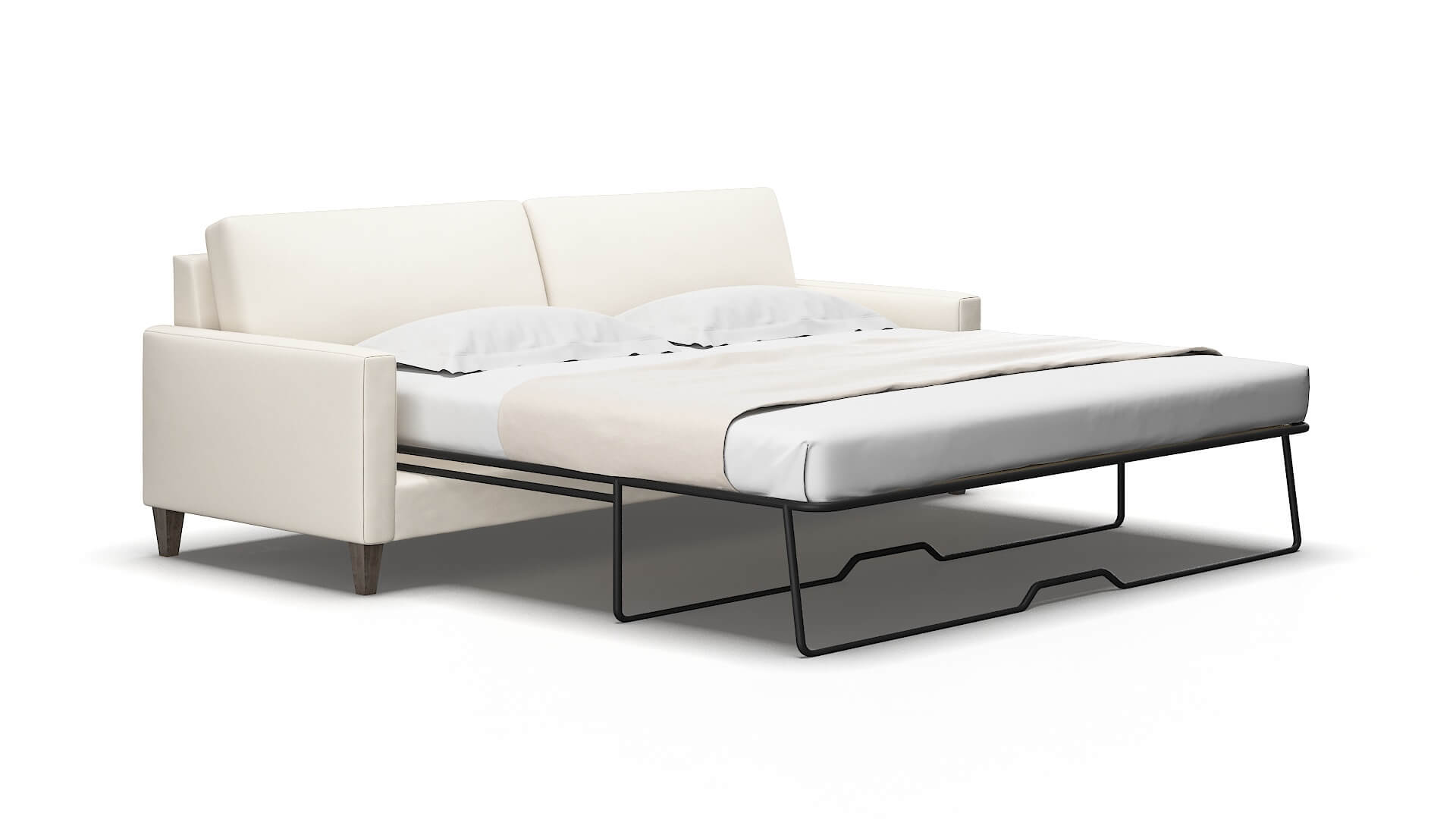 Cannes Blanche milky Sofa sleeper Espresso Legs  2