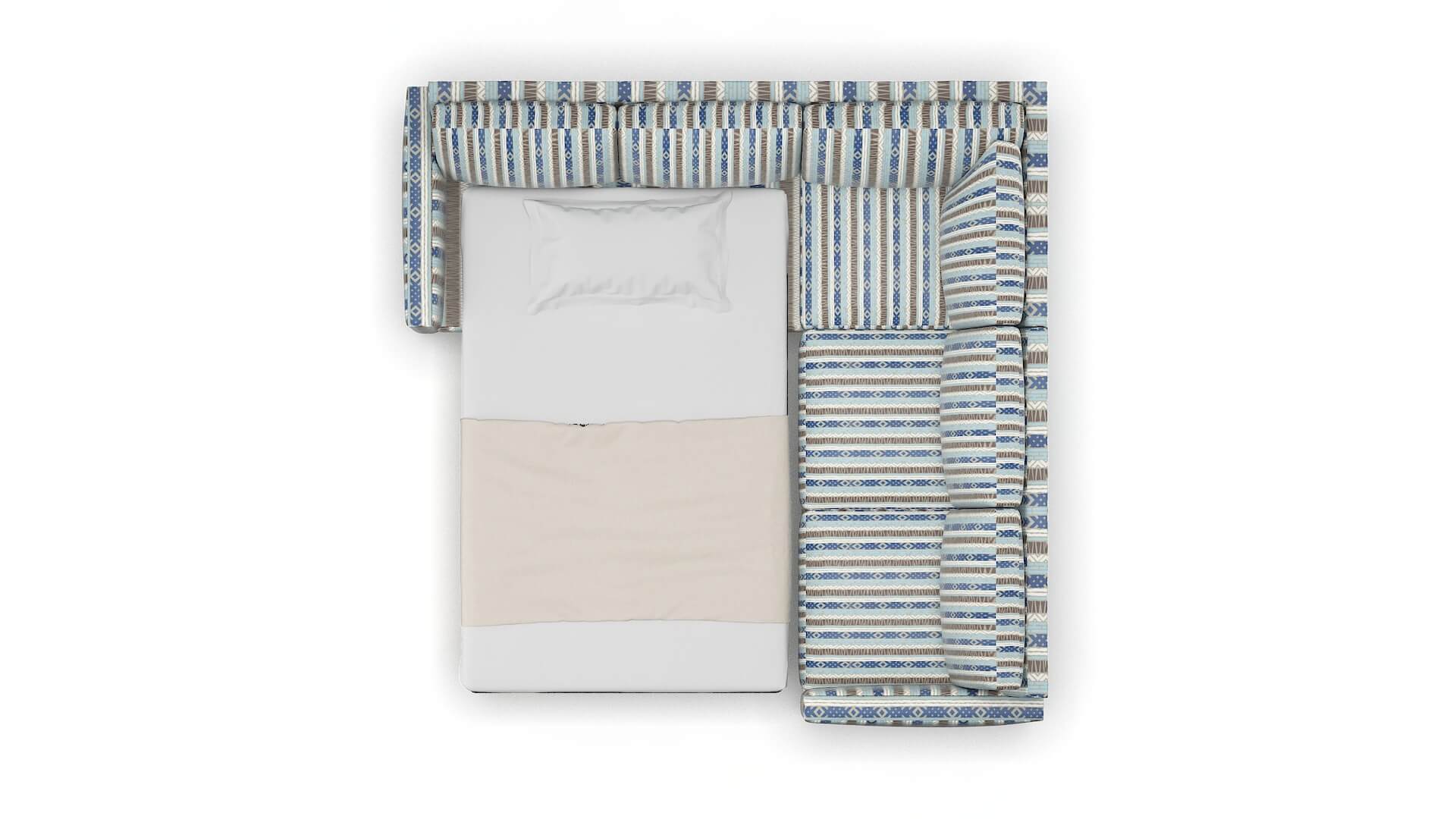 Cannes Bodhi Indigo Sectional Sleeper Espresso legs 3