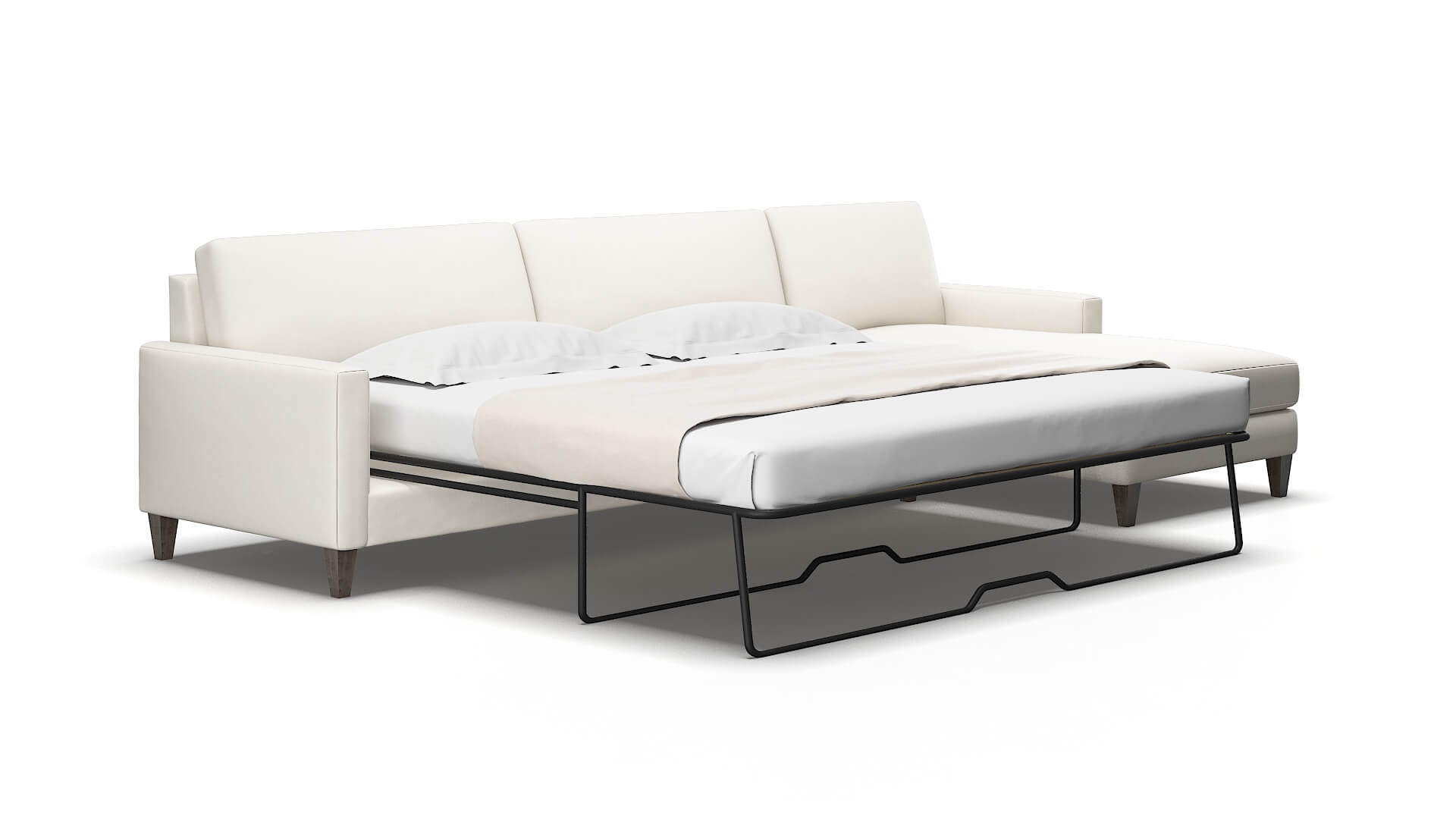 Cannes Chance bone Panel sleeper Espresso Legs  2