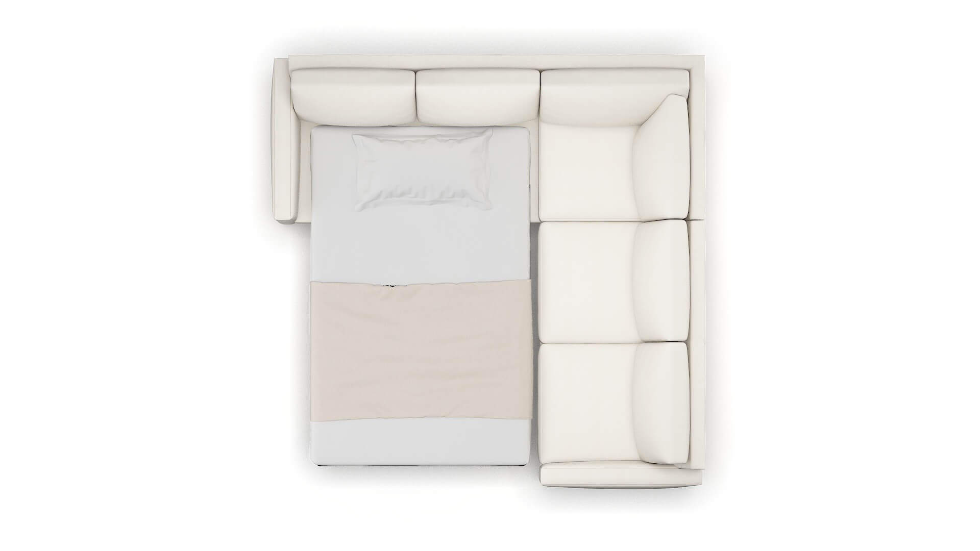 Cannes Chance Bone Sectional Sleeper Espresso legs 3