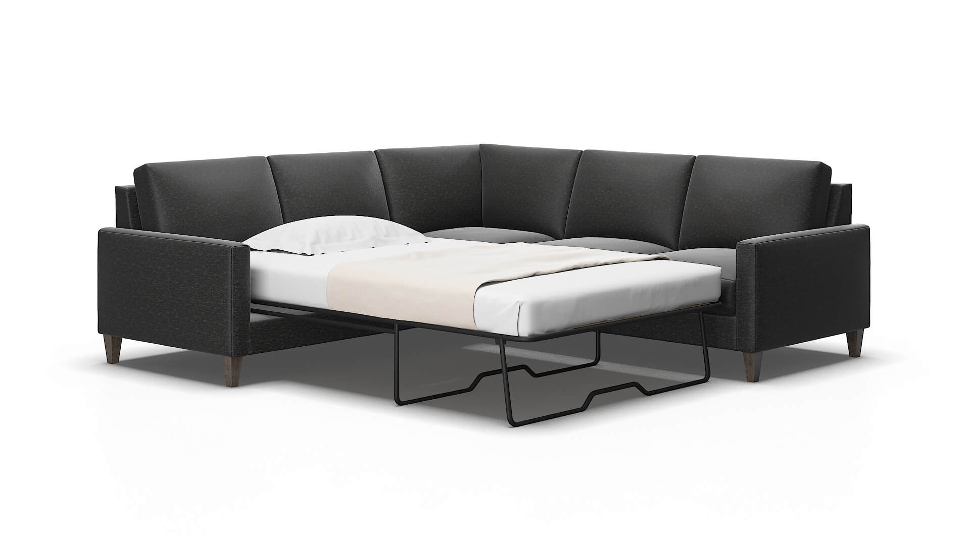 Cannes Chance denim Sectional sleeper Espresso Legs  2