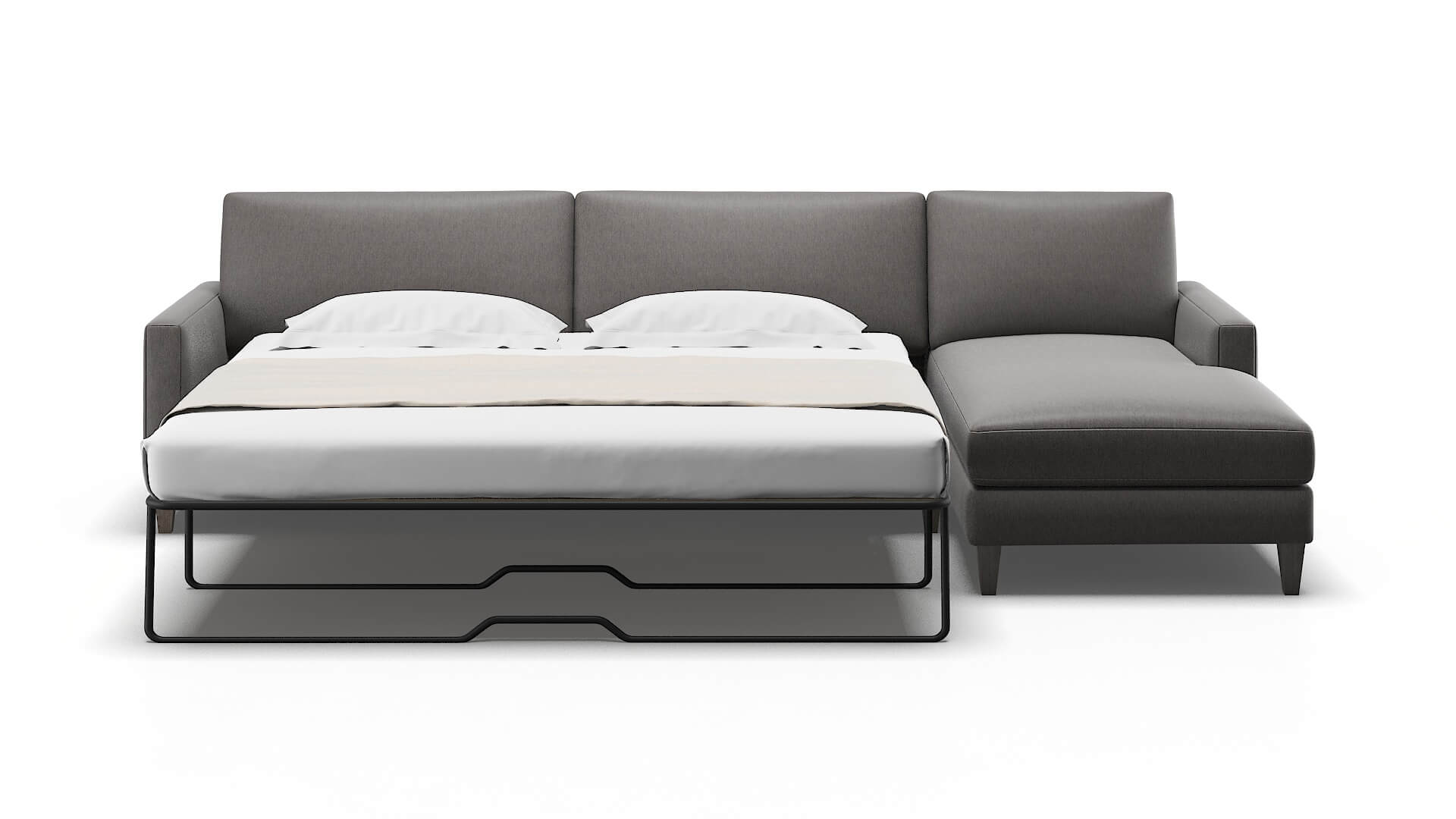 Cannes Cosmo Charcoal Panel Sleeper Espresso legs 1