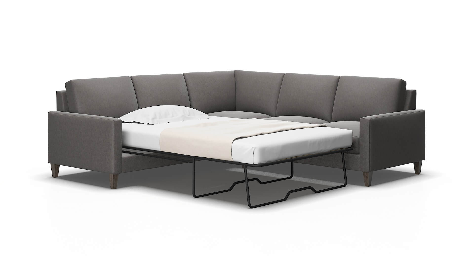 Cannes Cosmo charcoal Sectional sleeper Espresso Legs  2