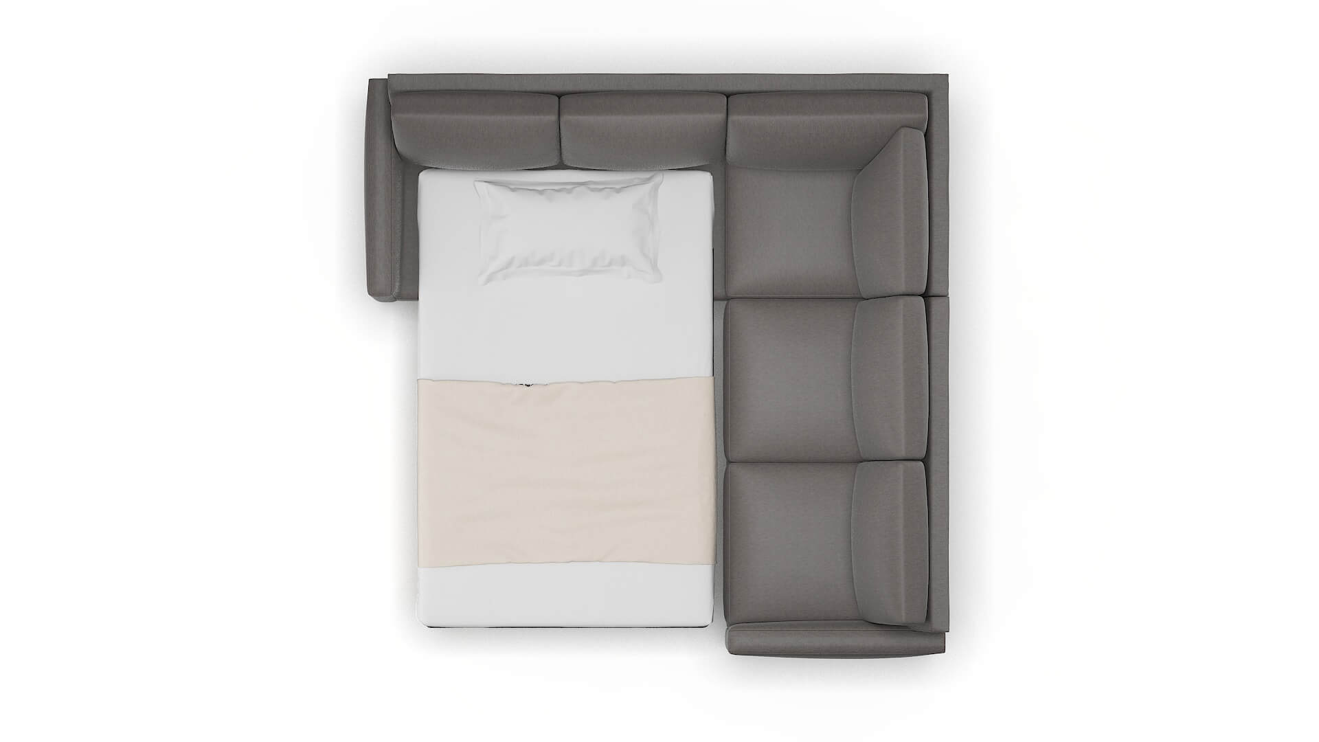 Cannes Cosmo Charcoal Sectional Sleeper Espresso legs 3