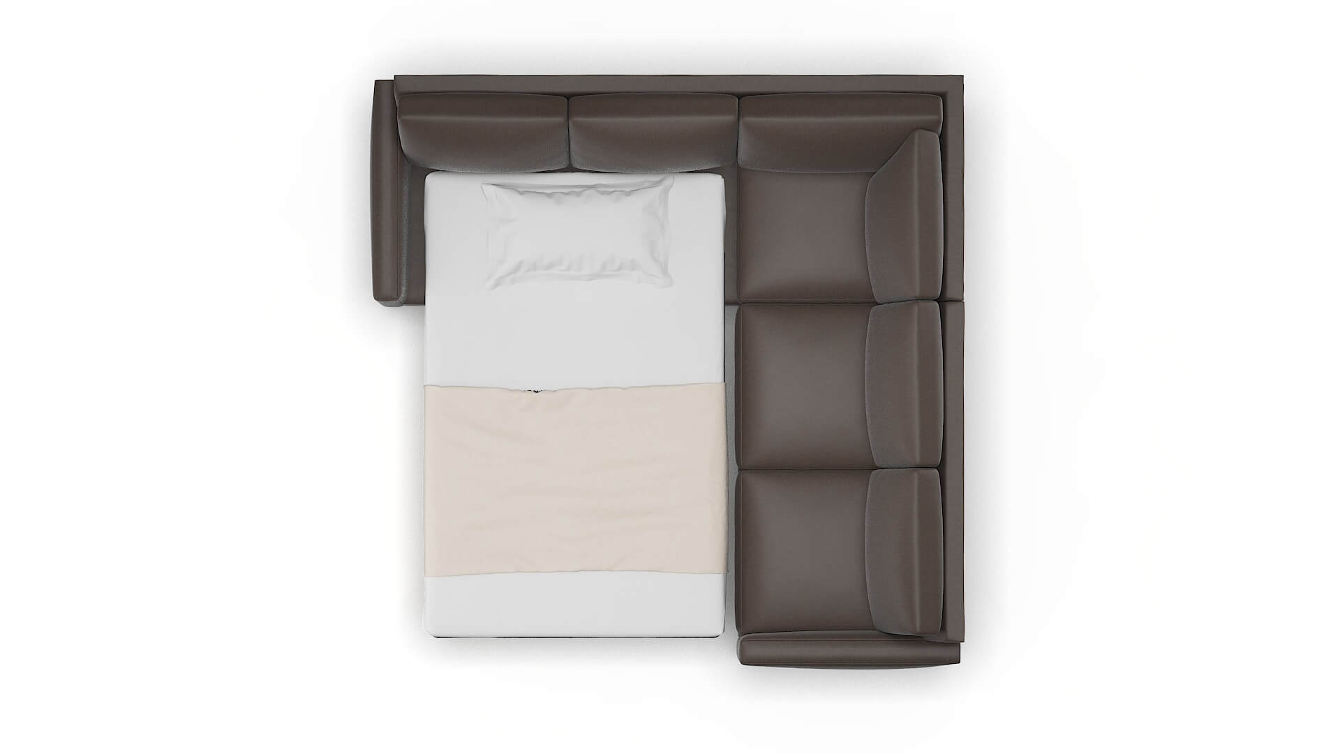 Cannes Cosmo Chocolate Sectional Sleeper Espresso legs 3