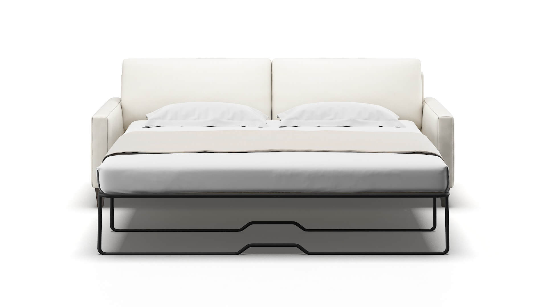 Cannes Cosmo Ivory Sofa Sleeper Espresso legs 1