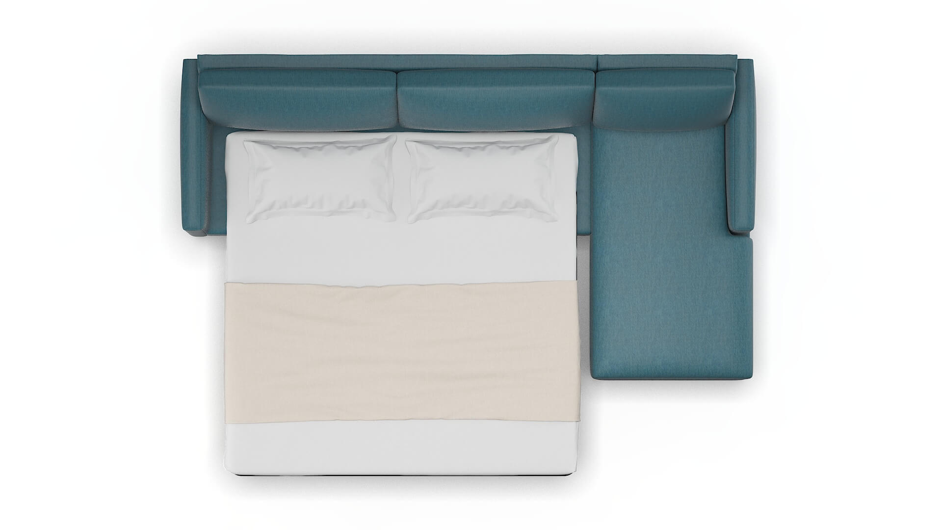 Cannes Cosmo Teal Panel Sleeper Espresso legs 3