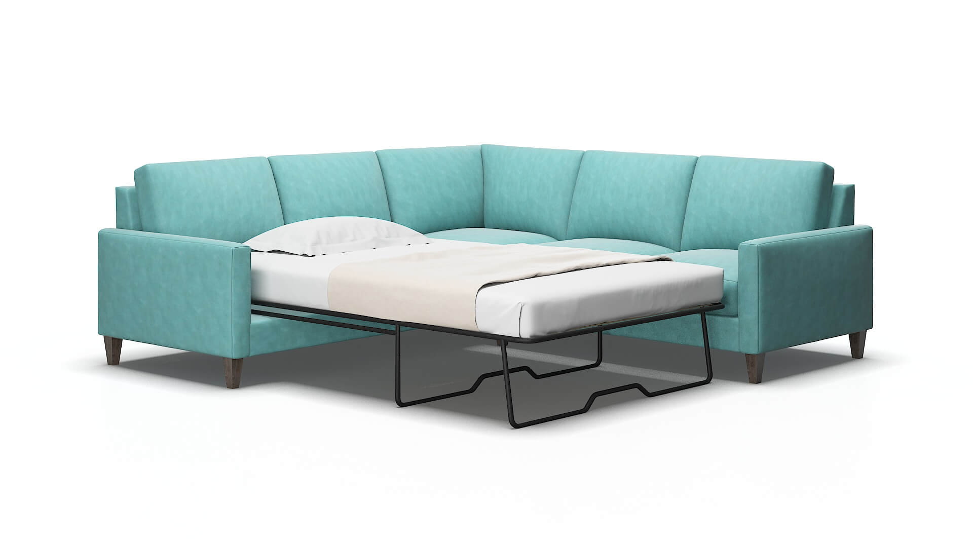 Cannes Curious Turquoise Sectional Sleeper 2