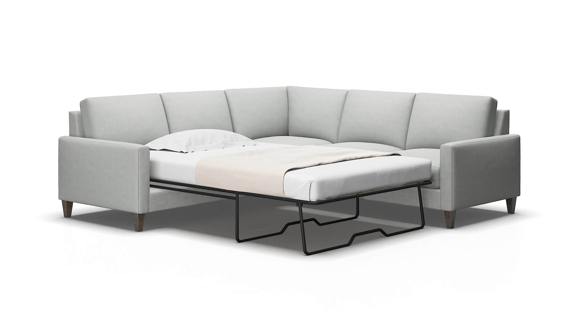 Cannes Dawson platinum Sectional sleeper Espresso Legs  2