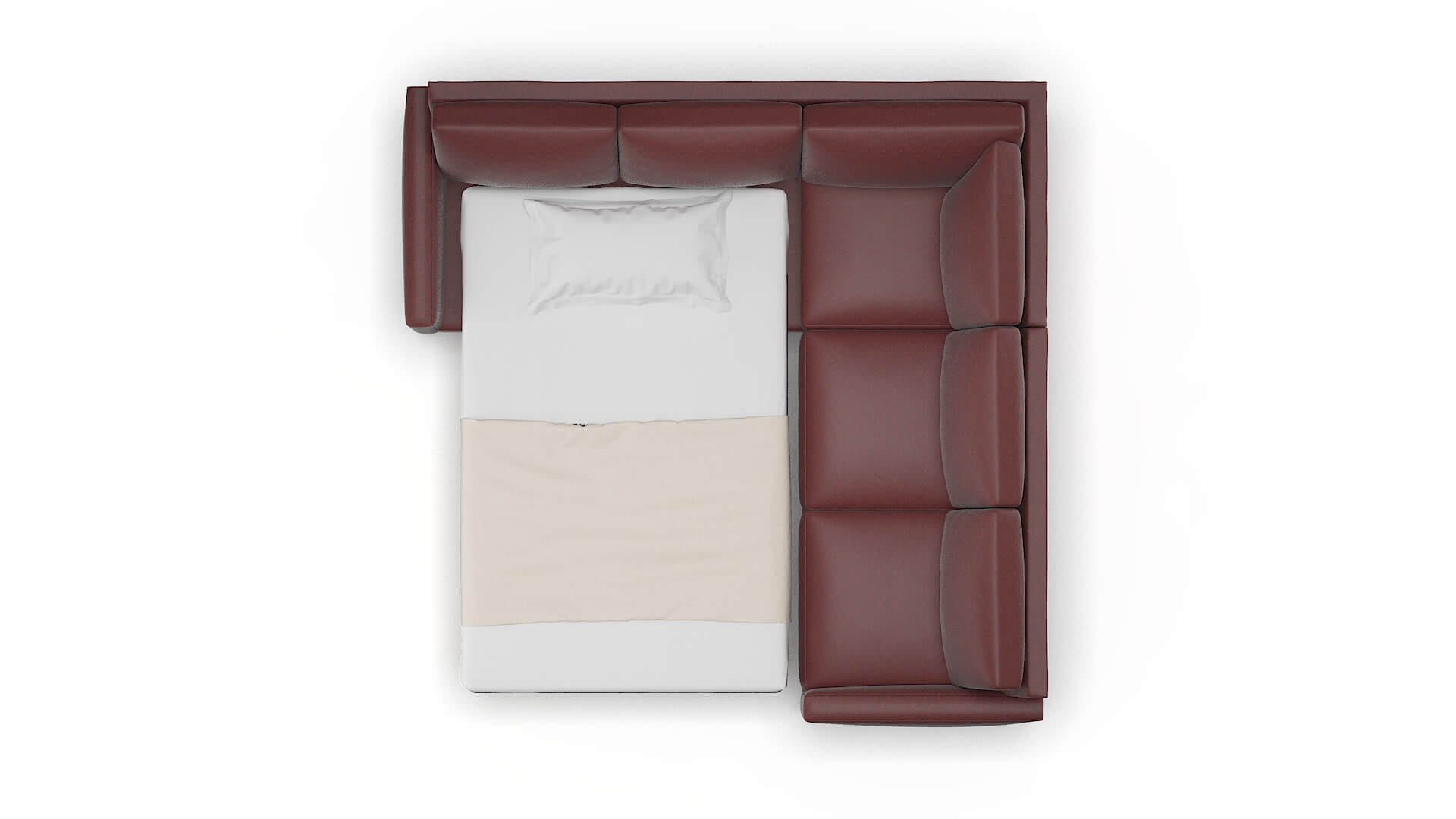 Cannes Derby Berry Sectional Sleeper Espresso legs 3