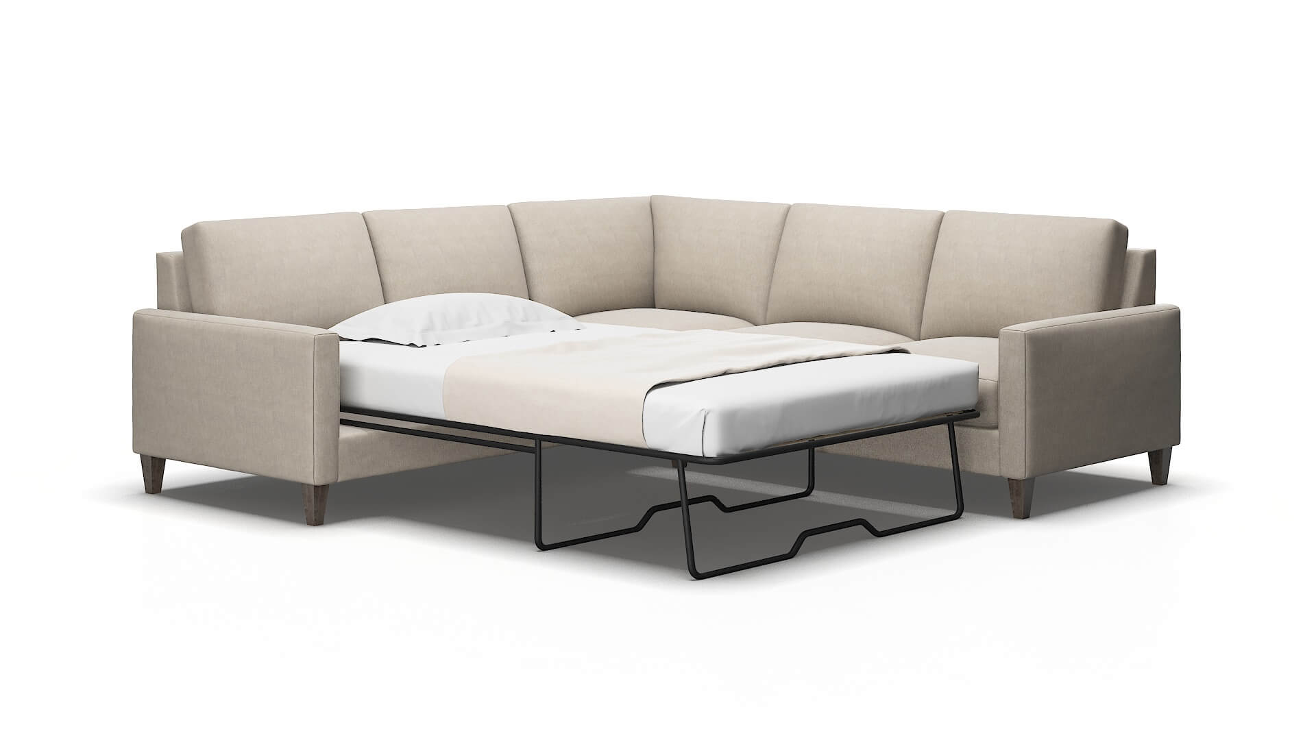 Cannes Derby linen Sectional sleeper Espresso Legs  2