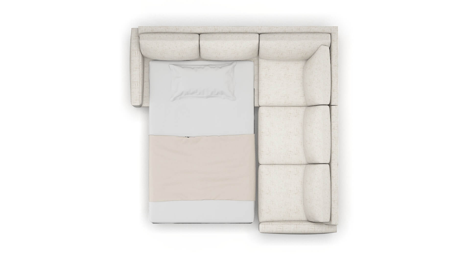 Cannes Derby Taupe Sectional Sleeper Espresso legs 3