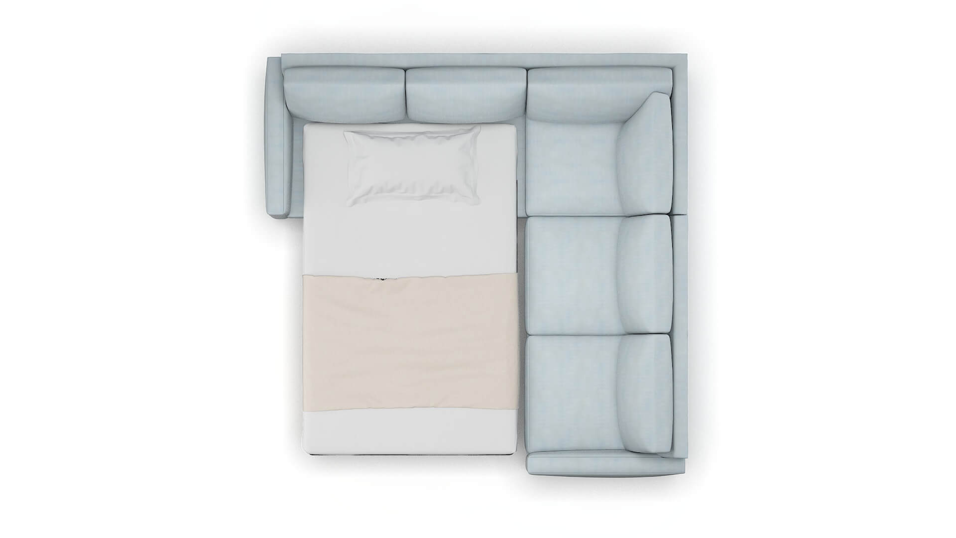 Cannes Hathaway Aqua Sectional Sleeper Espresso legs 3