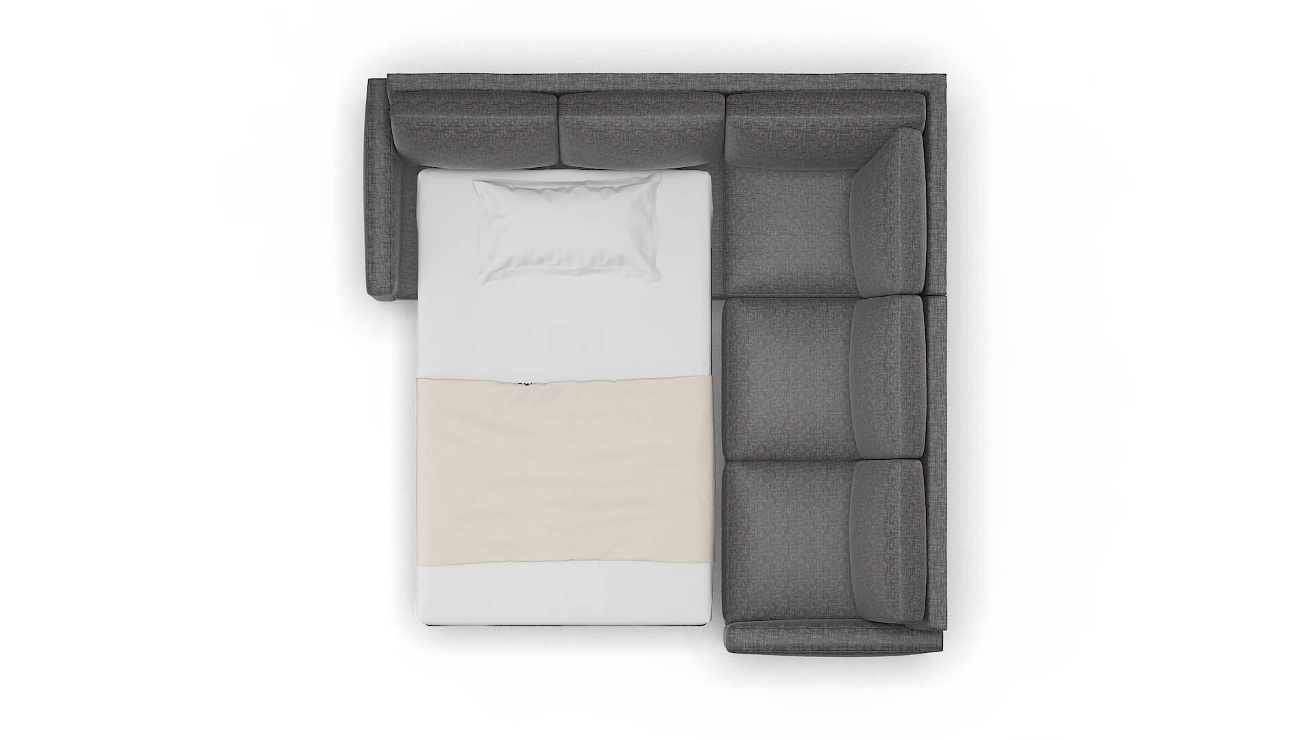 Cannes Insight Charcoal Sectional Sleeper Espresso legs 3