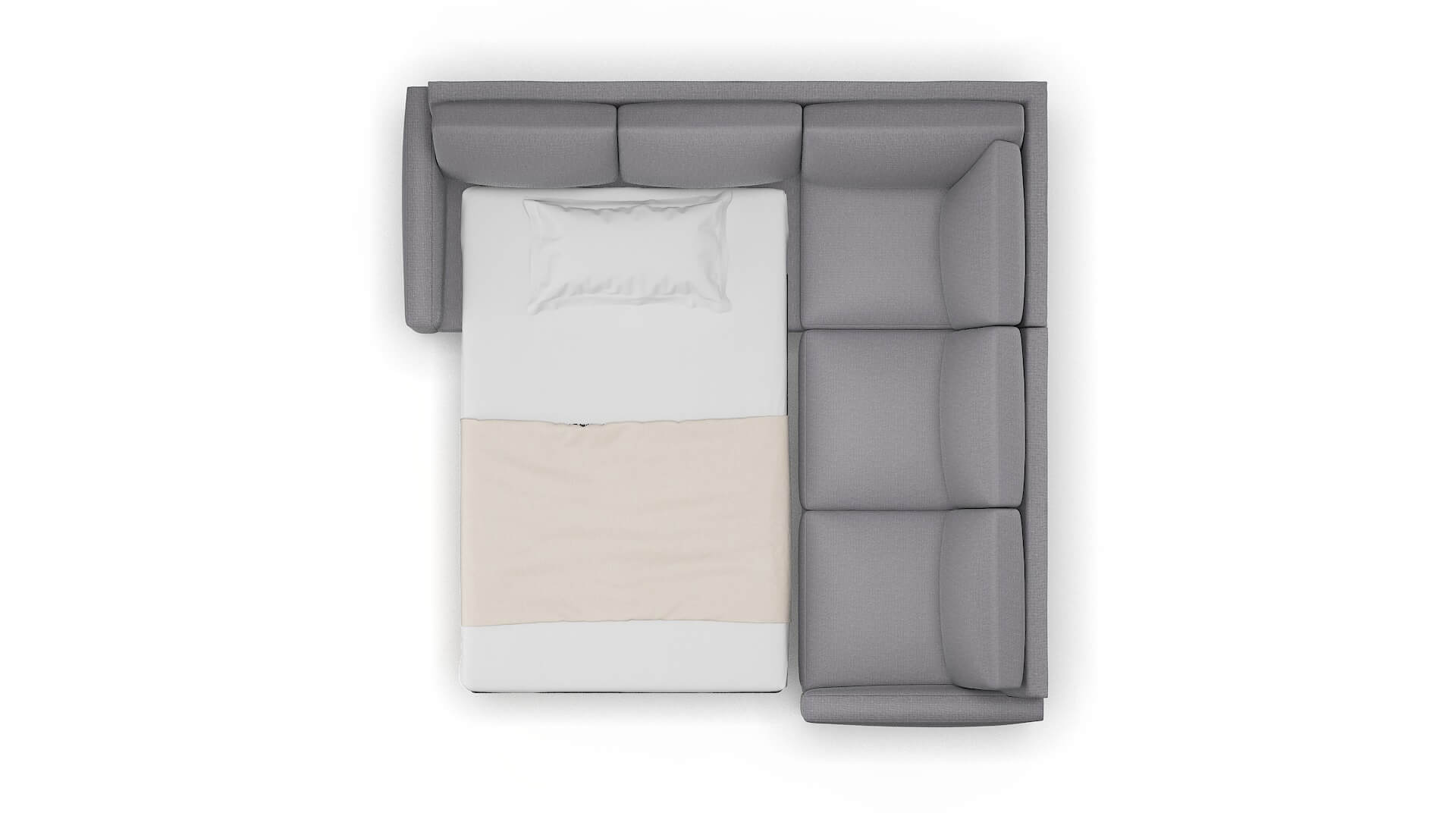 Cannes Insight Denim Sectional Sleeper Espresso legs 3