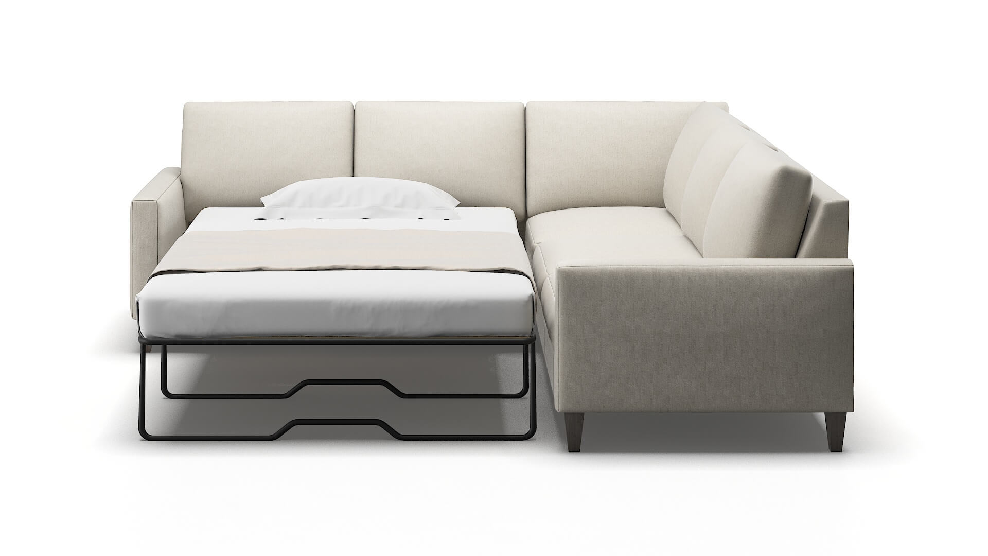 Cannes Insight Dove Sectional Sleeper Espresso legs 1