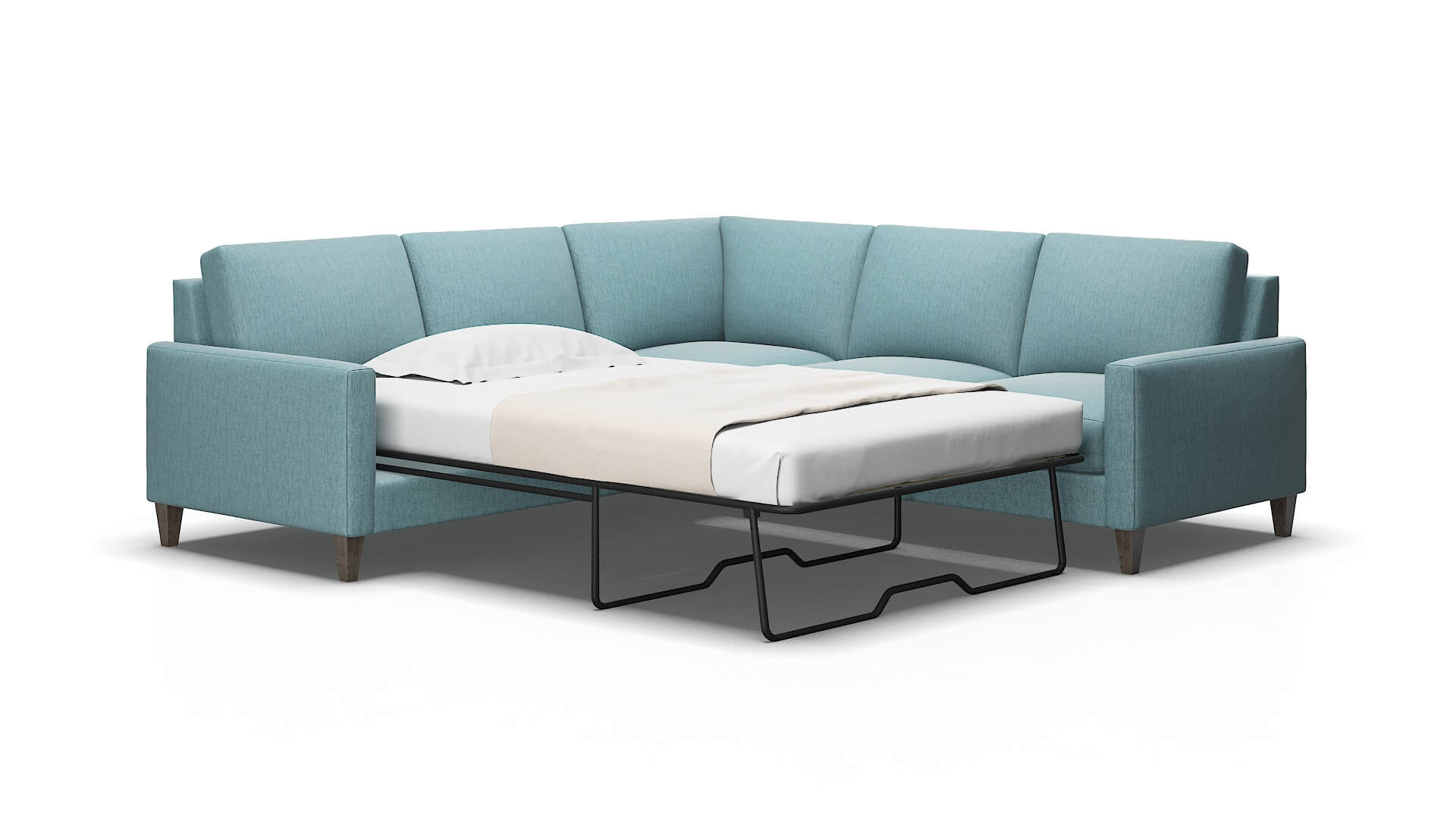 Cannes Insight Peacock Sectional Sleeper Espresso legs 2