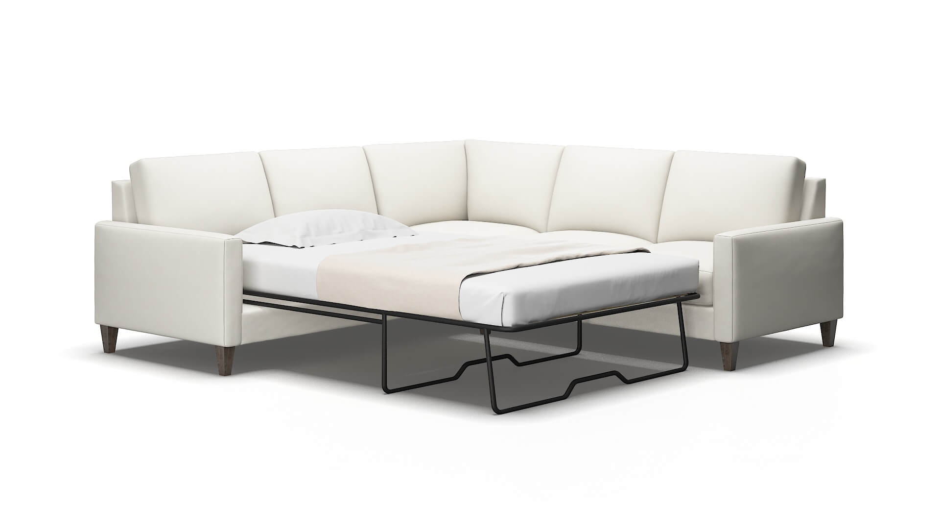 Cannes Keylargo Oatmeal Sectional Sleeper Espresso legs 2