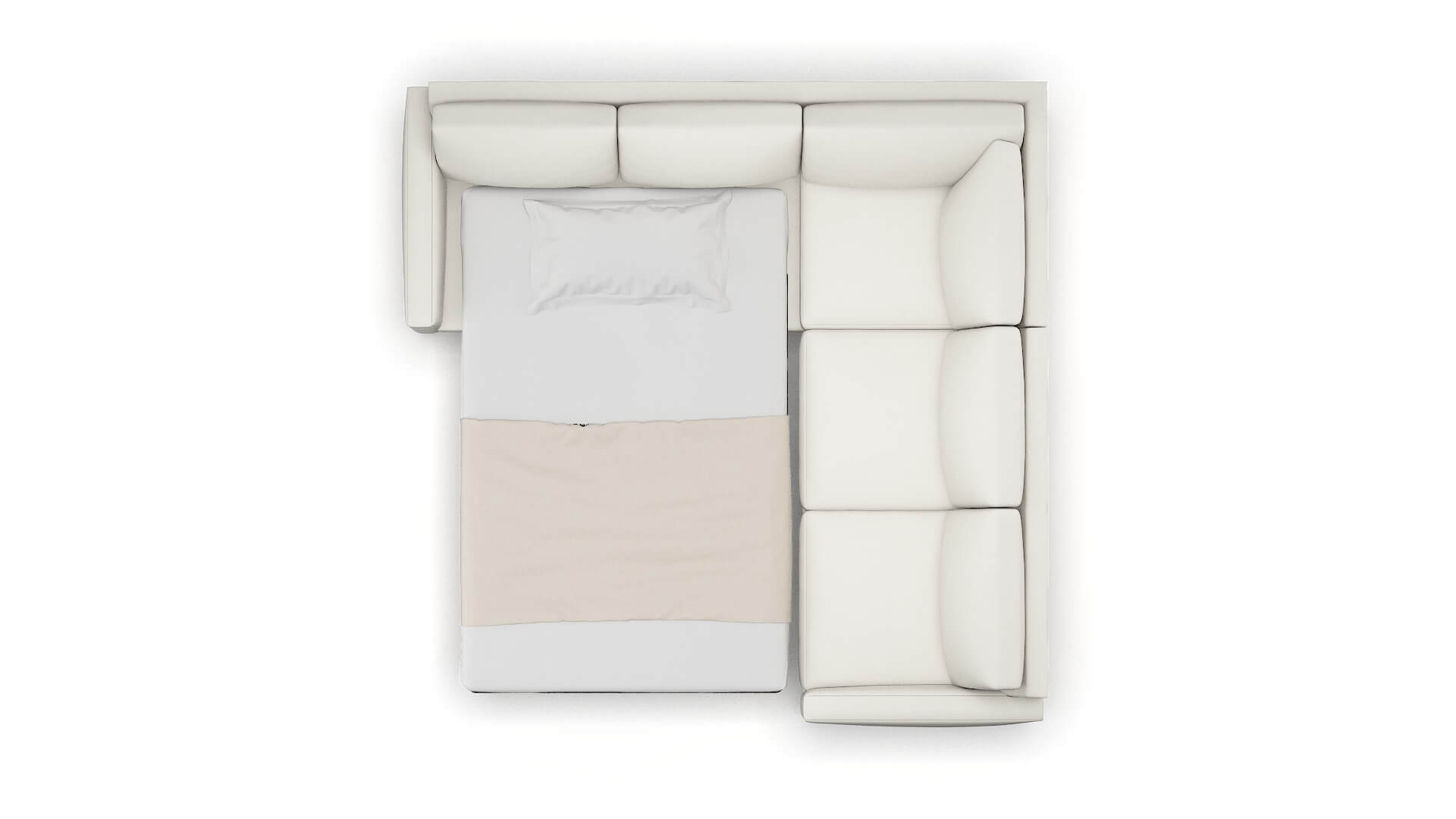 Cannes Keylargo Oatmeal Sectional Sleeper Espresso legs 3