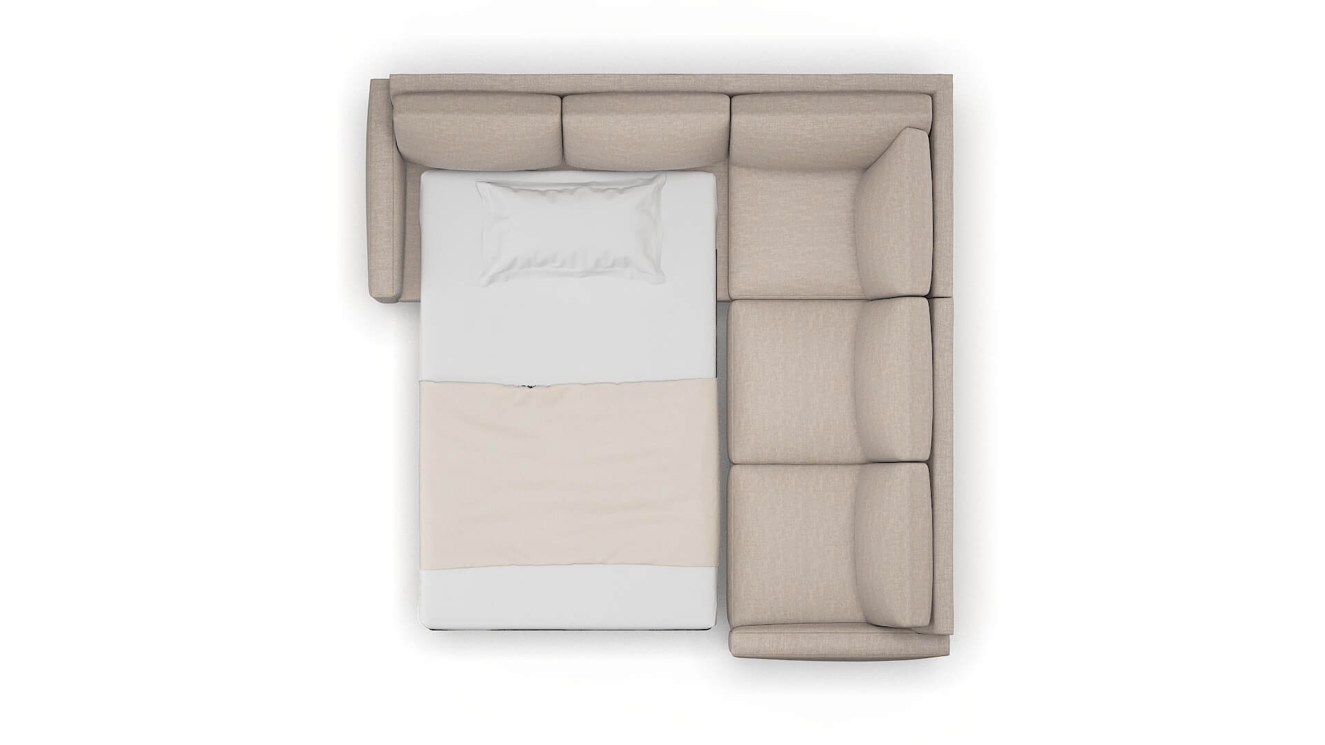 Cannes Keylargo Pumice Sectional Sleeper Espresso legs 3