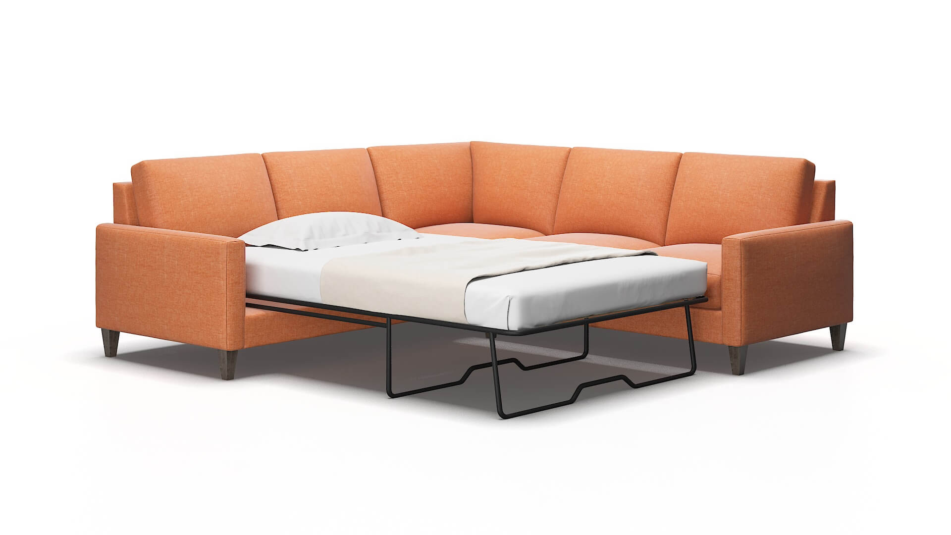 Cannes Keylargo Terracotta Sectional Sleeper Espresso legs 2