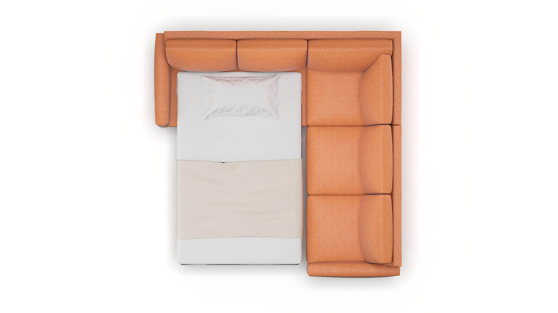 Cannes Keylargo Terracotta Sectional Sleeper Espresso legs 3