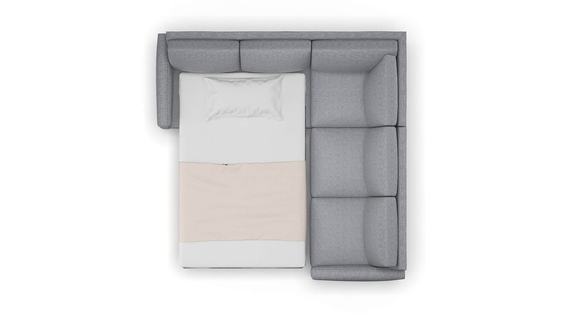 Cannes Lana Ash Sectional Sleeper Espresso legs 3