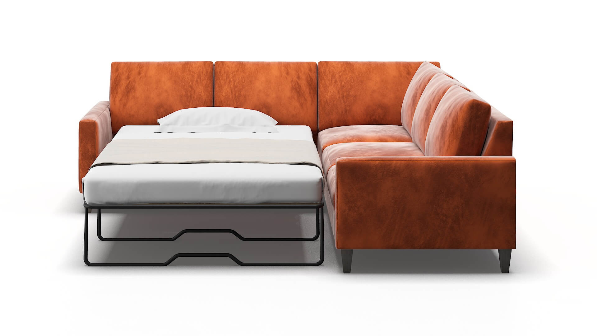 Cannes Loft Copper Sectional Sleeper Espresso legs 1