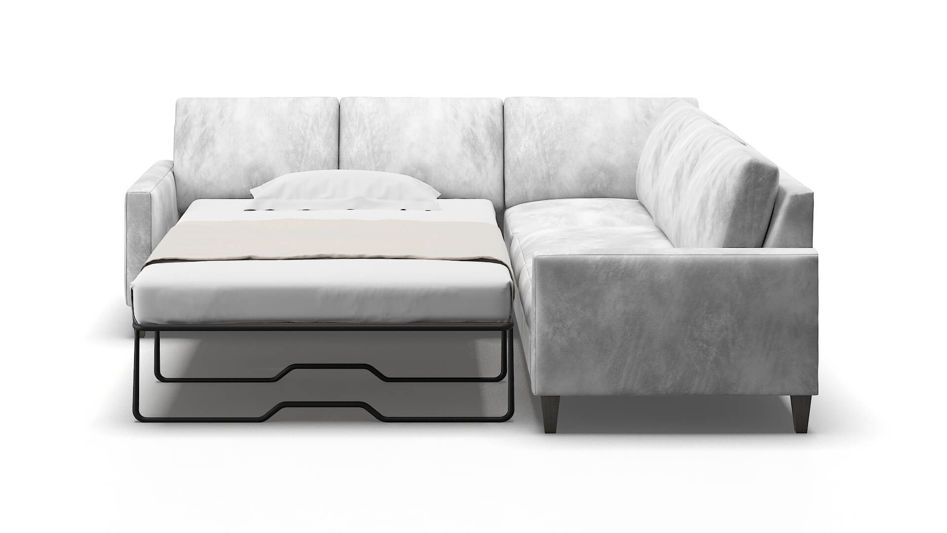 Cannes Loft Snowfall Sectional Sleeper Espresso legs 1