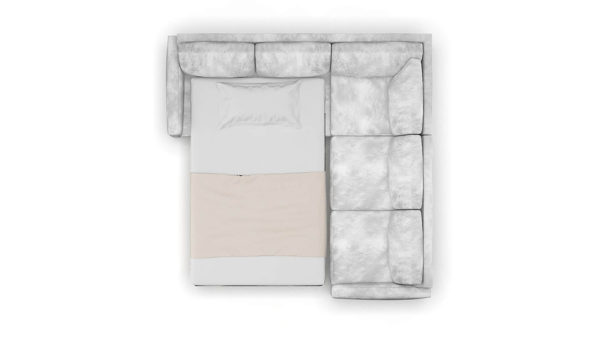 Cannes Loft Snowfall Sectional Sleeper Espresso legs 3