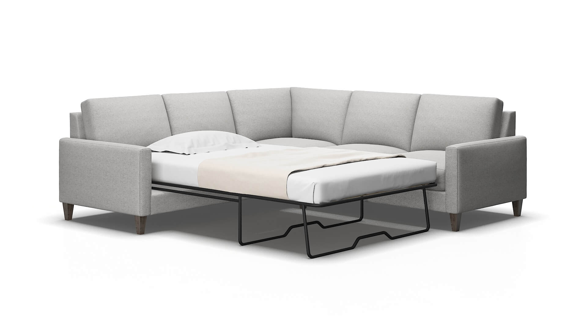 Cannes Malibu dove Sectional sleeper Espresso Legs  2