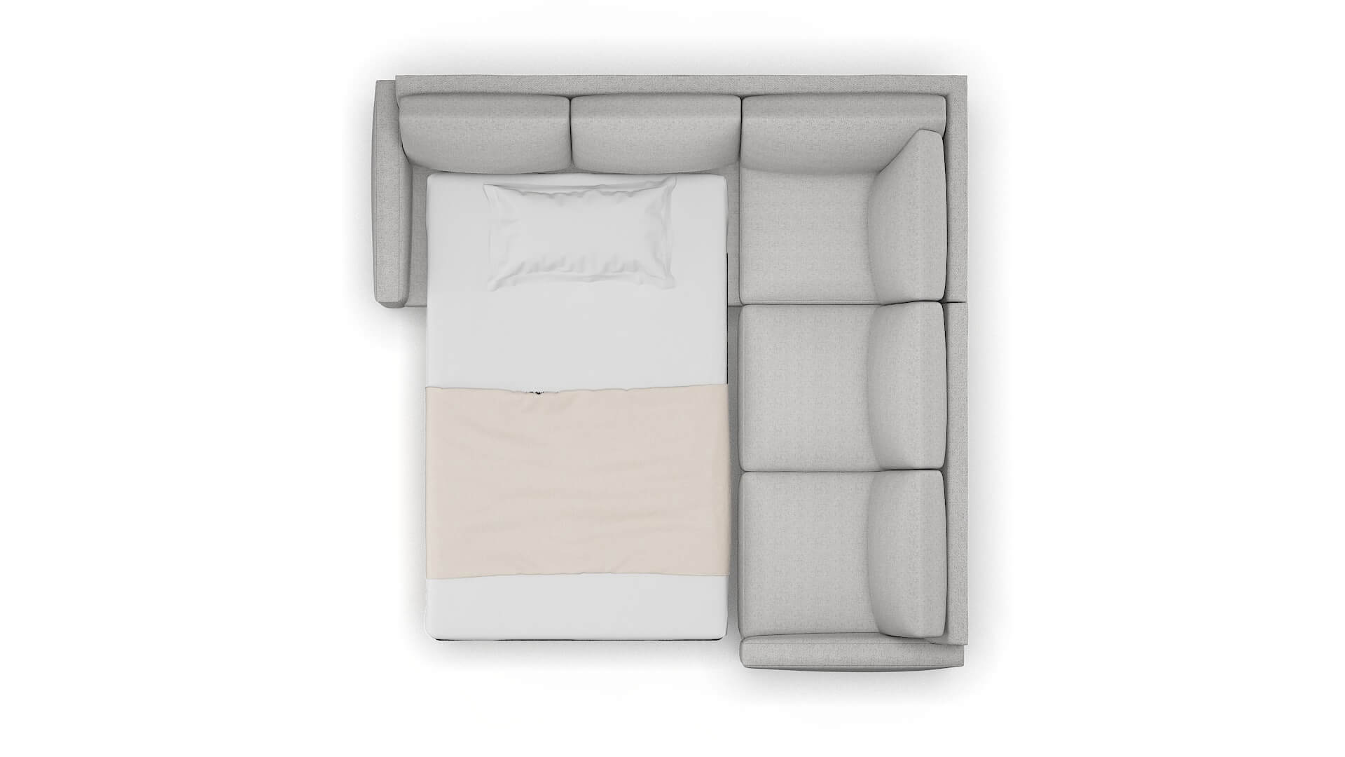 Cannes Malibu Dove Sectional Sleeper Espresso legs 3