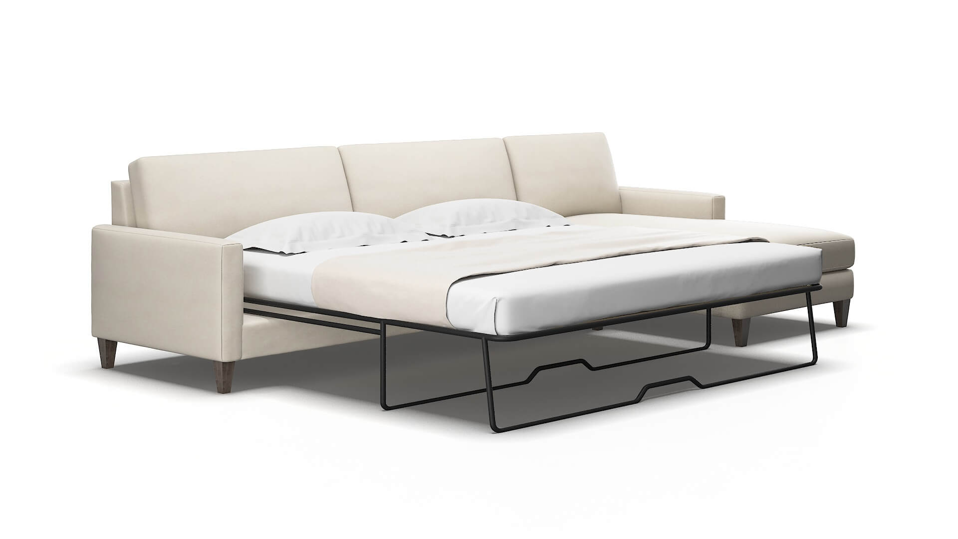 Cannes Malibu linen Panel sleeper Espresso Legs  2