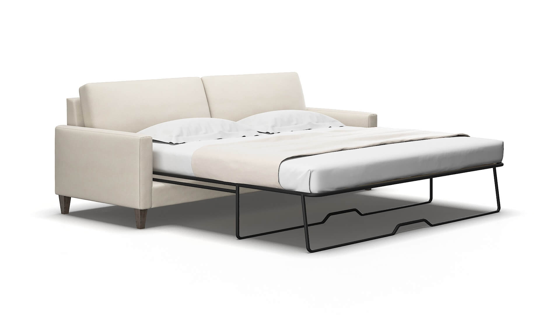 Cannes Malibu linen Sofa sleeper Espresso Legs  2