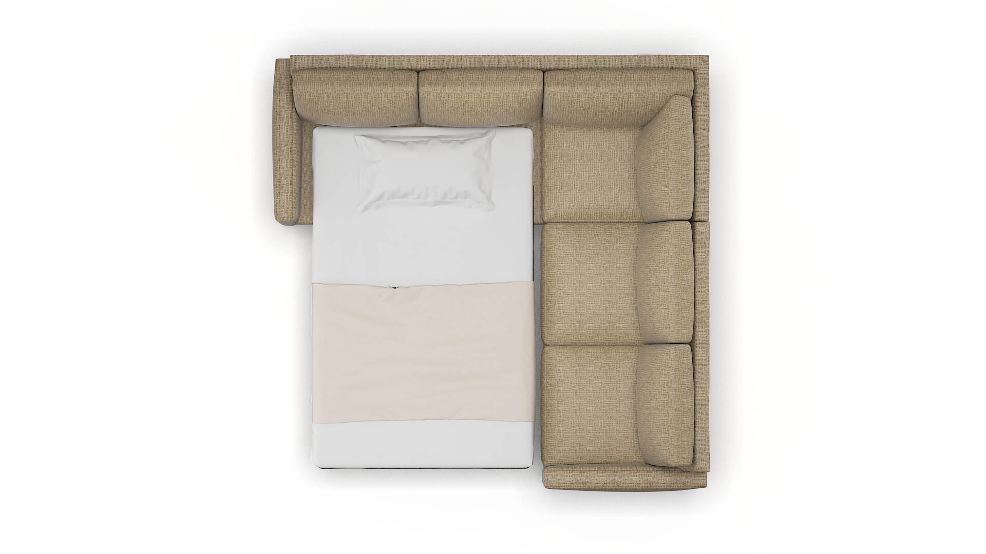 Cannes Marcy Camel Sectional Sleeper Espresso legs 3