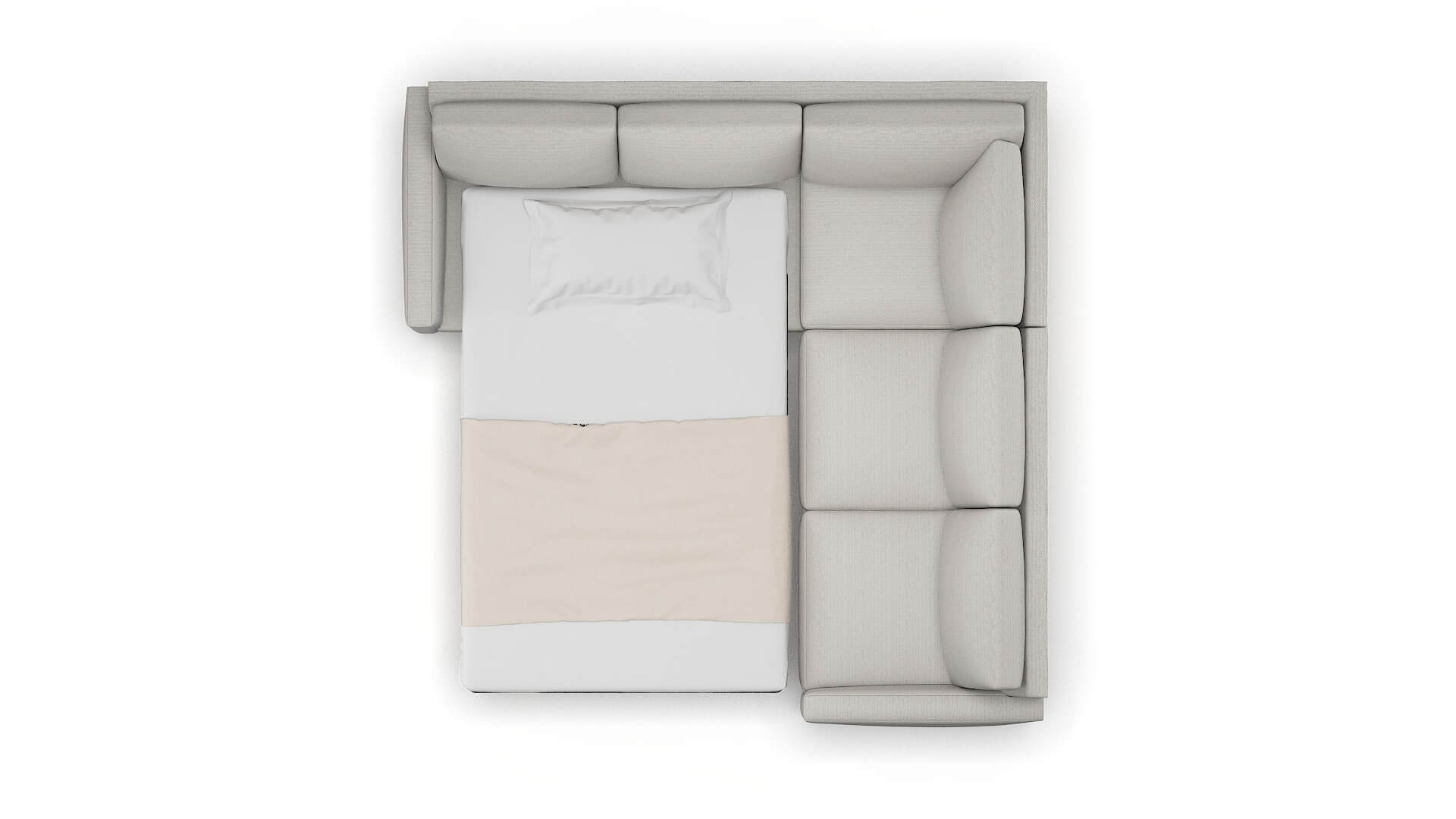 Cannes Naples Ash Sectional Sleeper Espresso legs 3