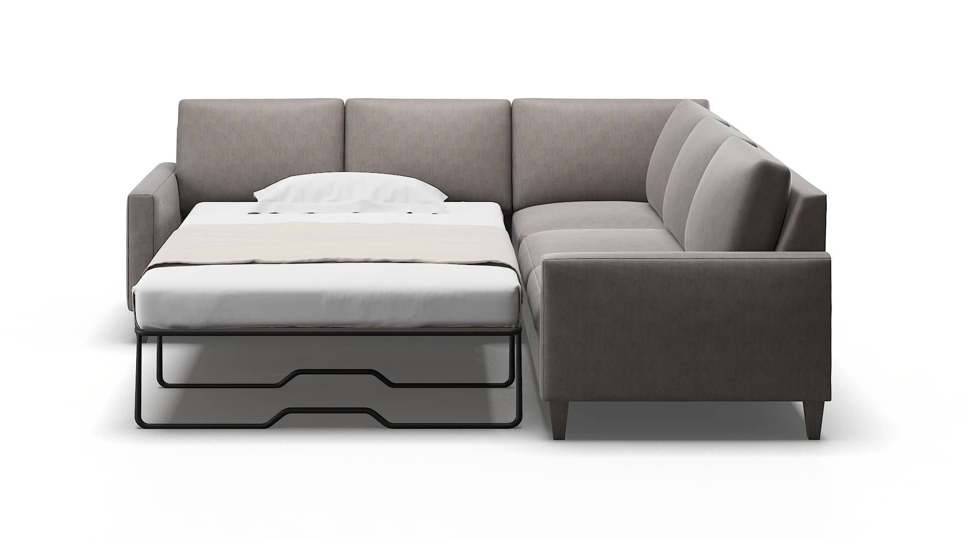 Cannes Noble Otter Sectional Sleeper Espresso legs 1