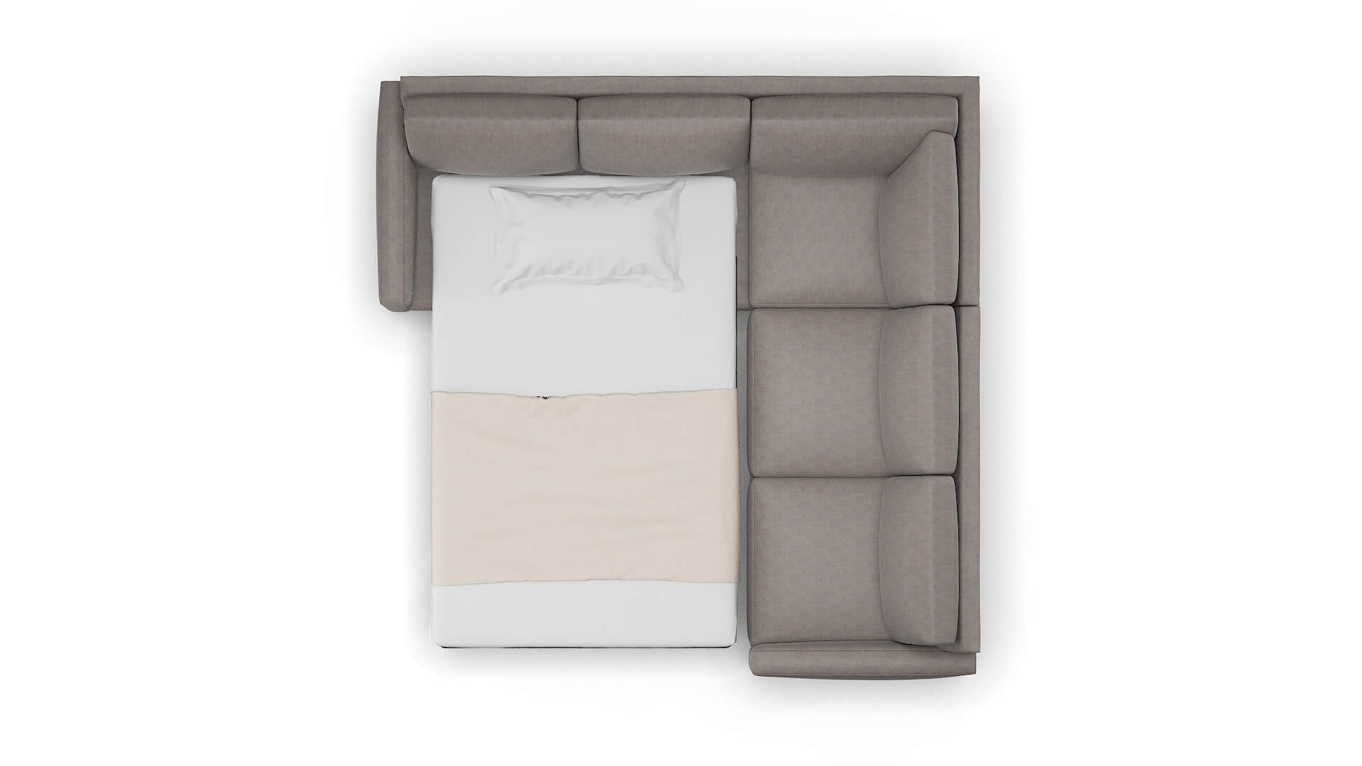 Cannes Noble Otter Sectional Sleeper Espresso legs 3